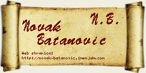 Novak Batanović vizit kartica